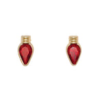 Cuties Red Christmas Bulbs Gold Earrings featuring festive holiday ornament designs available at Be Charmed