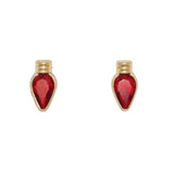 Cuties Red Christmas Bulbs Gold Earrings featuring festive holiday ornament designs available at Be Charmed