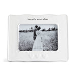 Demdaco White photo frame with 'happily ever after' text and a couple in a field on a white background. Available at Be Charmed