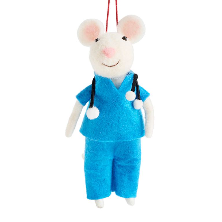 Demdaco Ornament - Nurse Honeycomb Mouse available at Be Charmed