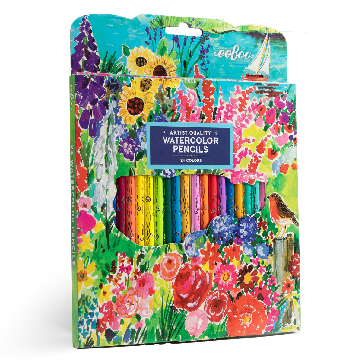 eeBoo 24 Watercolor Pencils Seaside Garden, colorful set of artist watercolor pencils available at Be Charmed