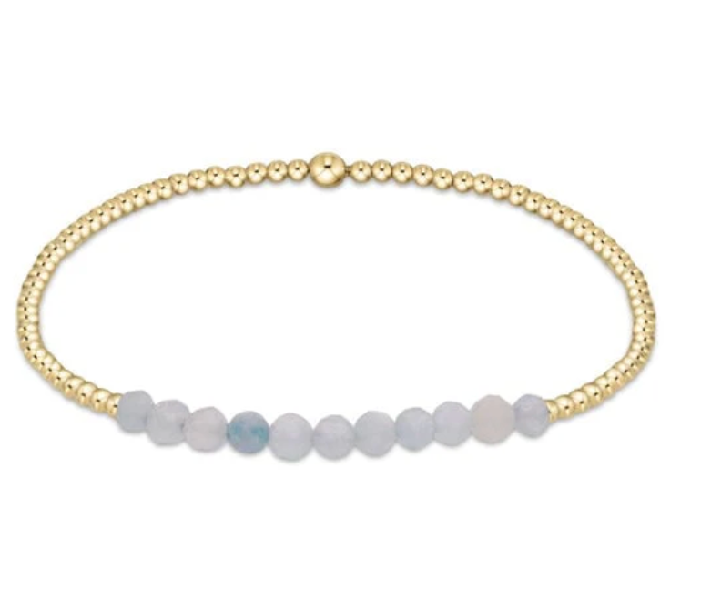 enewton - Aquamarine 2MM Gold Bliss Bracelet available at Be Charmed