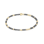 Silver faceted hematite enewton classic 2mm bracelet featuring polished gold-filled beads available at Be Charmed
