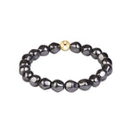 enewton classic admire pearl dark grey bracelet featuring gold-filled beads and dark grey freshwater pearls available at Be Charmed