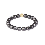 enewton classic admire pearl dark grey bracelet featuring gold-filled beads and dark grey freshwater pearls available at Be Charmed