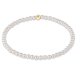 enewton 3 mm Pearl bracelet with a gold clasp on a white background. Available at Be Charmed