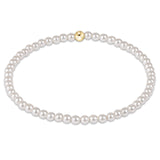 enewton 3 mm Pearl bracelet with a gold clasp on a white background. Available at Be Charmed
