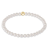enewton 4 mm Pearl bracelet with a gold clasp on a white background. Available at Be Charmed