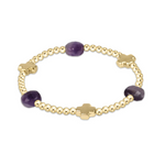 enewton Amethyst Signature Cross Admire Gold Pattern 3mm Bead Bracelet available at Be Charmed