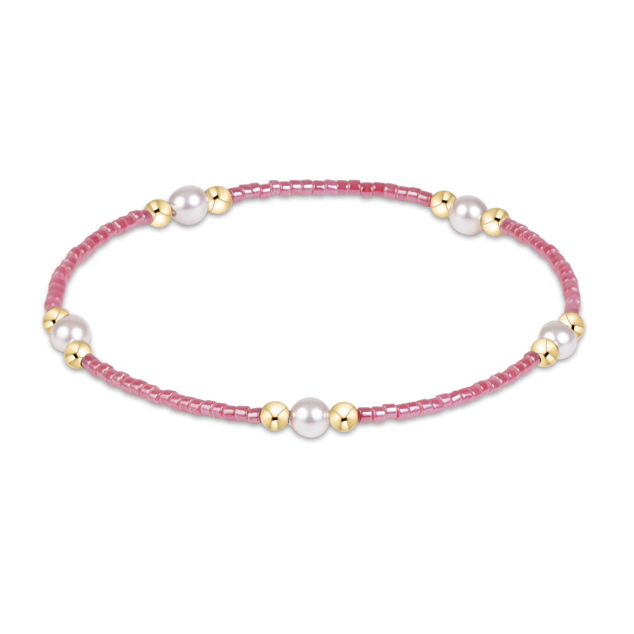 Pink Champagne enewton Hope Purpose Pearl Bracelet featuring gold-filled beads and freshwater pearls available at Be Charmed