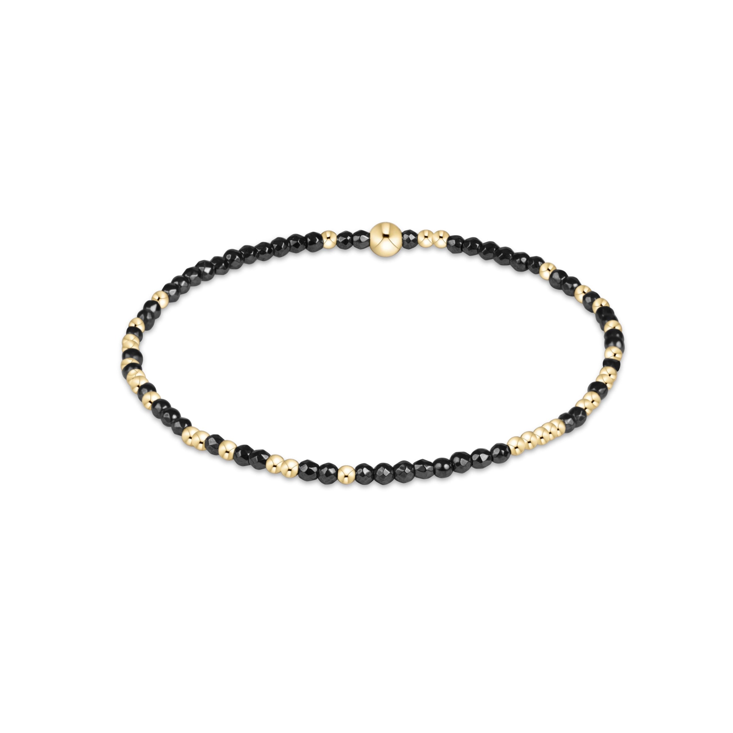 Faceted Hematite enewton Hope Unwritten 2mm bracelet featuring gold-filled beads available at Be Charmed