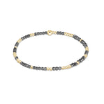 Silver Faceted Hematite enewton Hope Unwritten 2mm bracelet featuring gold-filled beads available at Be Charmed