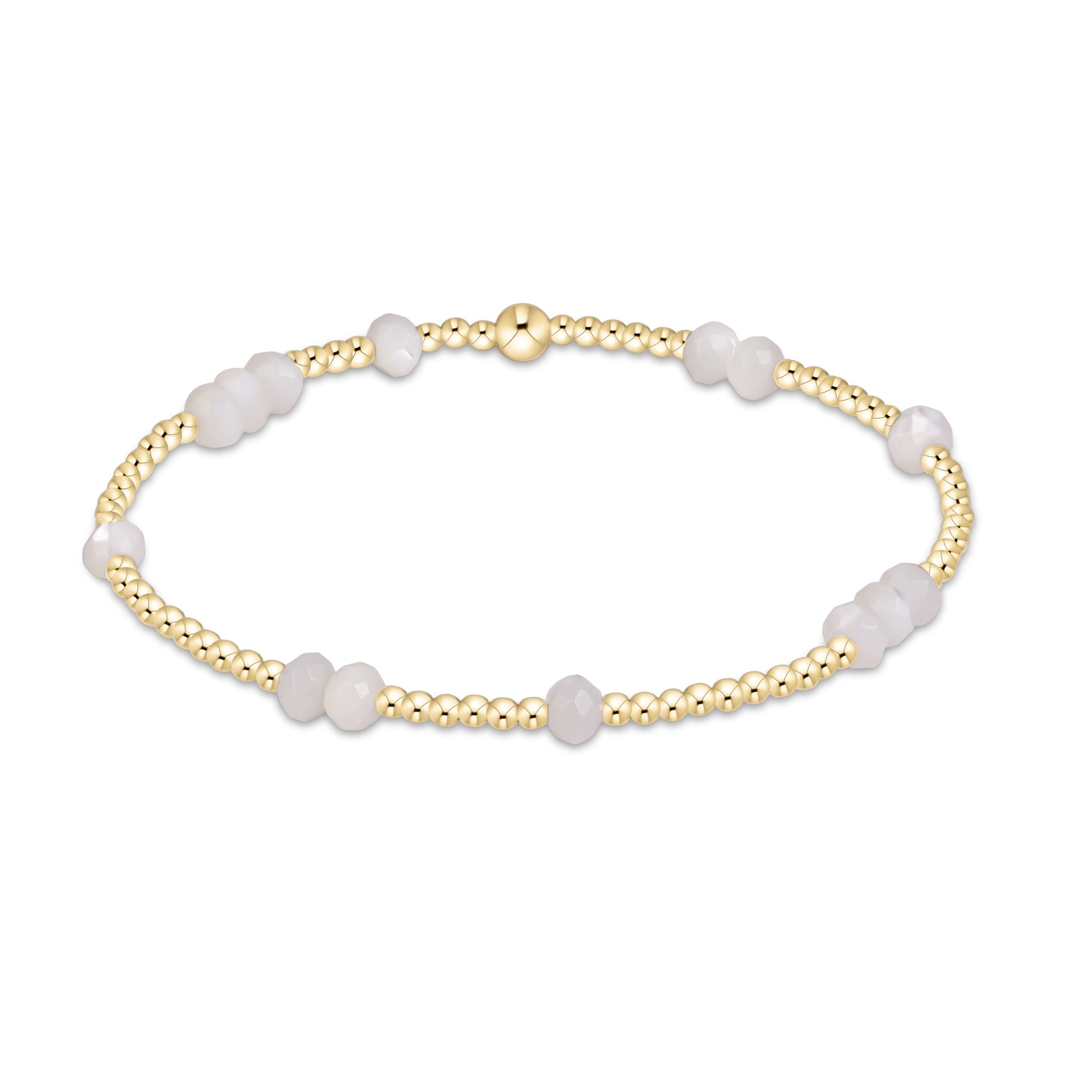 Mother of pearl enewton Hope Unwritten Gemstone 4mm Bracelet featuring colorful gemstone beads and gold-filled accents available at Be Charmed