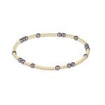 enewton Hope Unwritten Pearl Dark Grey 3mm Bracelet featuring gold-filled beads and dark grey pearls available at Be Charmed