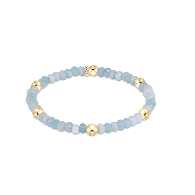 Aquamarine enewton presence gemstone 4mm bracelet featuring colorful gemstone beads and gold-filled accents available at Be Charmed