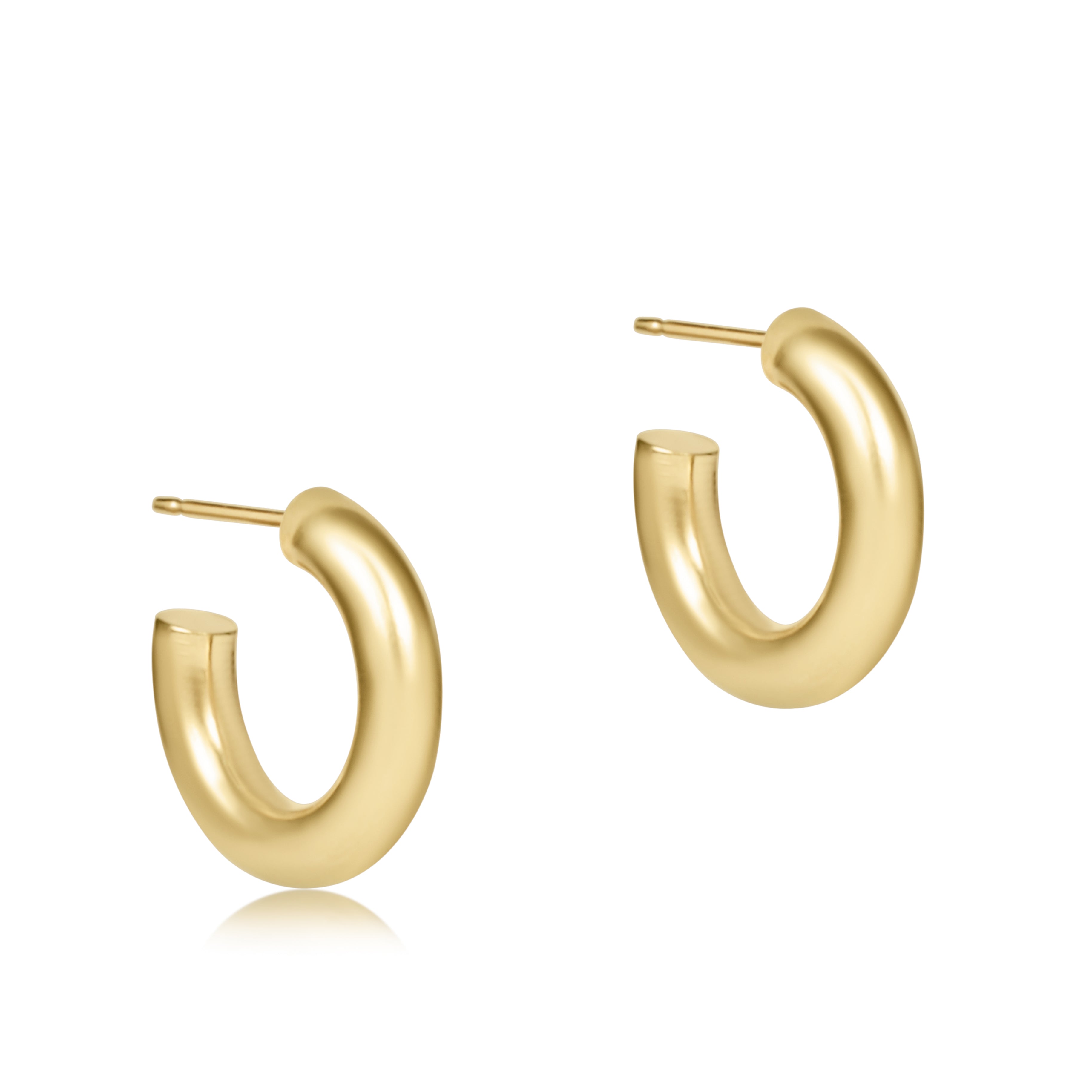 enewton - Round Gold 0.5" Post Hoop - 4 mm Smooth available at Be Charmed