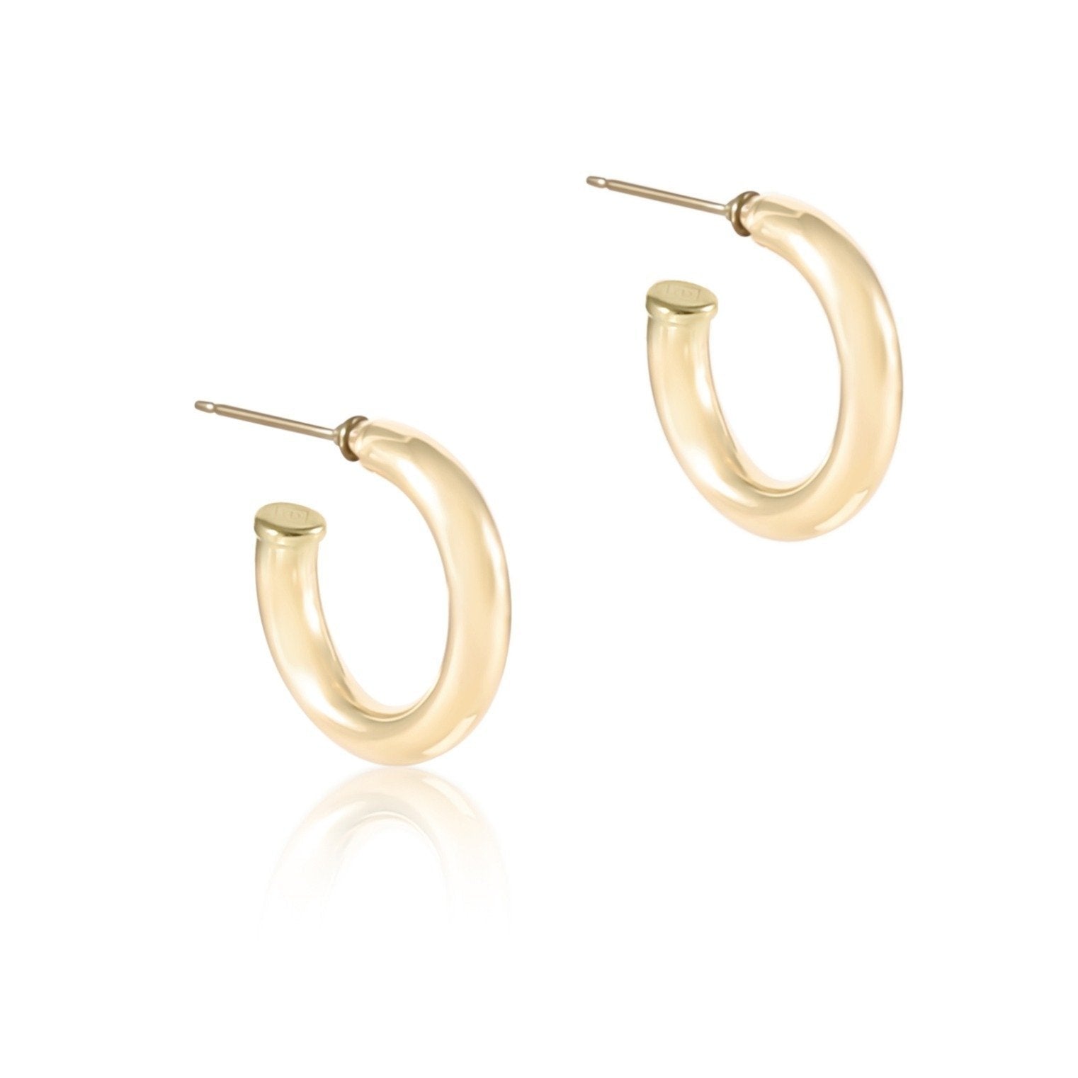 enewton - Round Gold 1" Post Hoop 4mm - Smooth available at Be Charmed