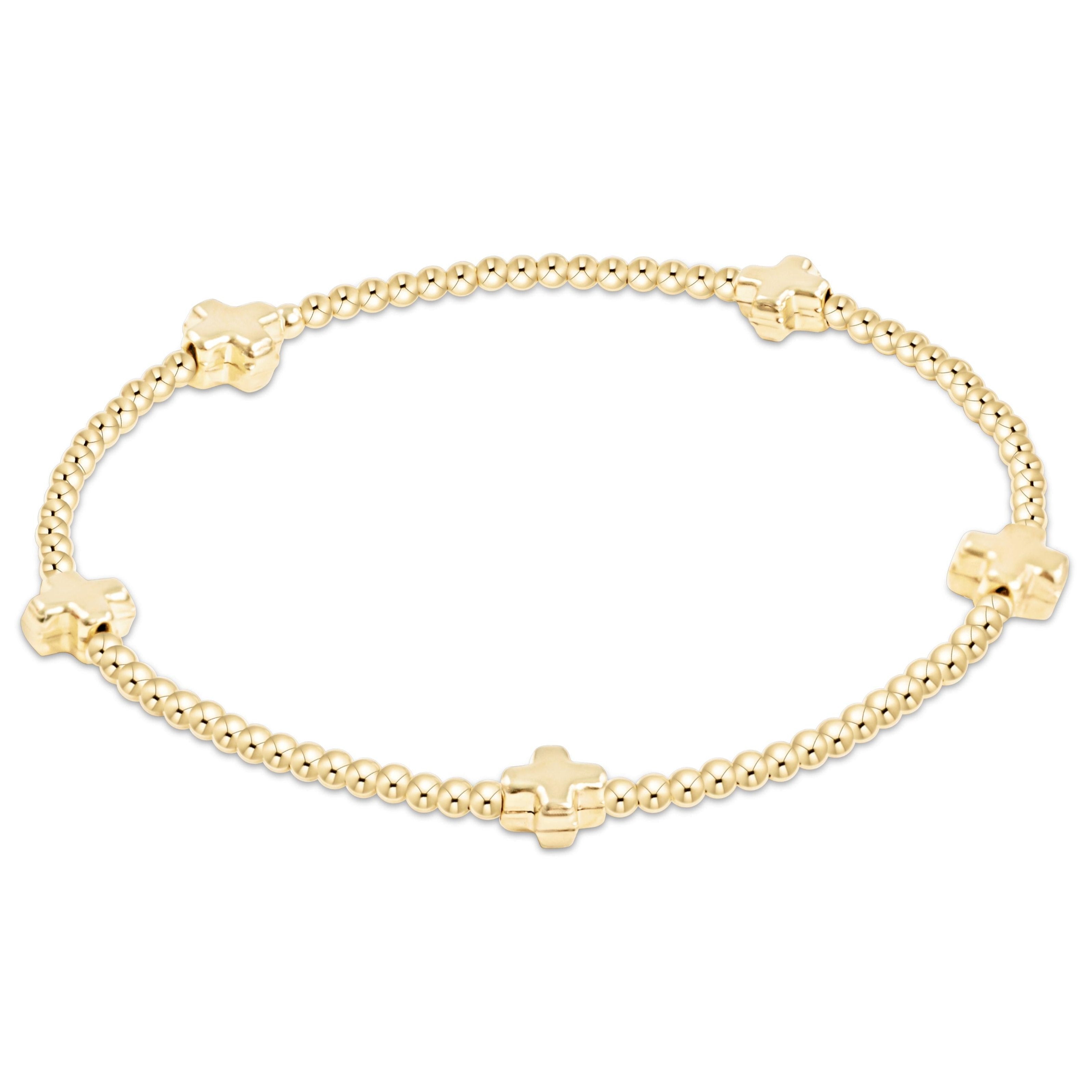 enewton - Signature Cross 2 mm Gold Bracelet available at Be Charmed