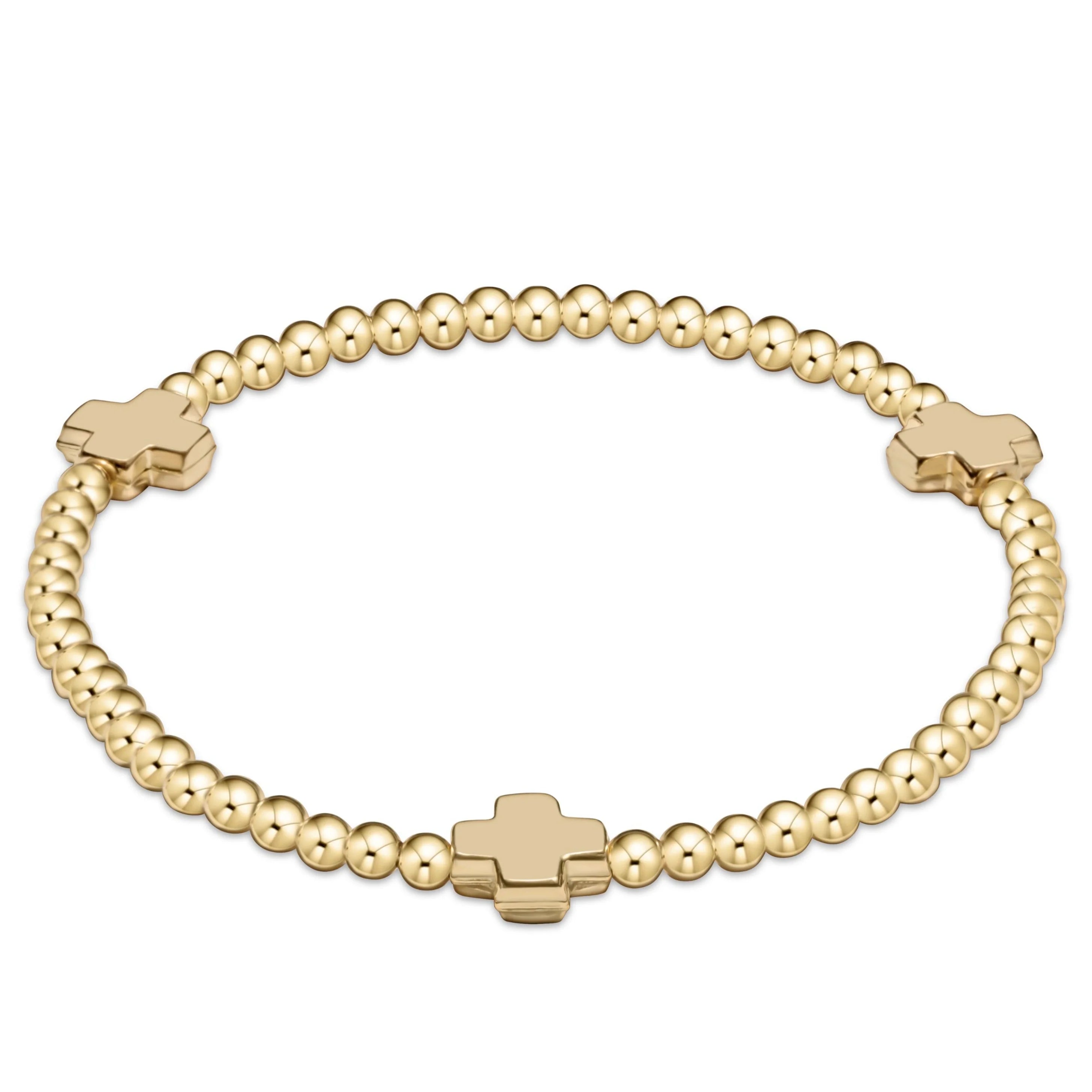 enewton - Signature Cross 3 mm Gold Bracelet available at Be Charmed
