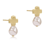 enewton - Signature Cross Gold Stud Classic Pearl available at Be Charmed