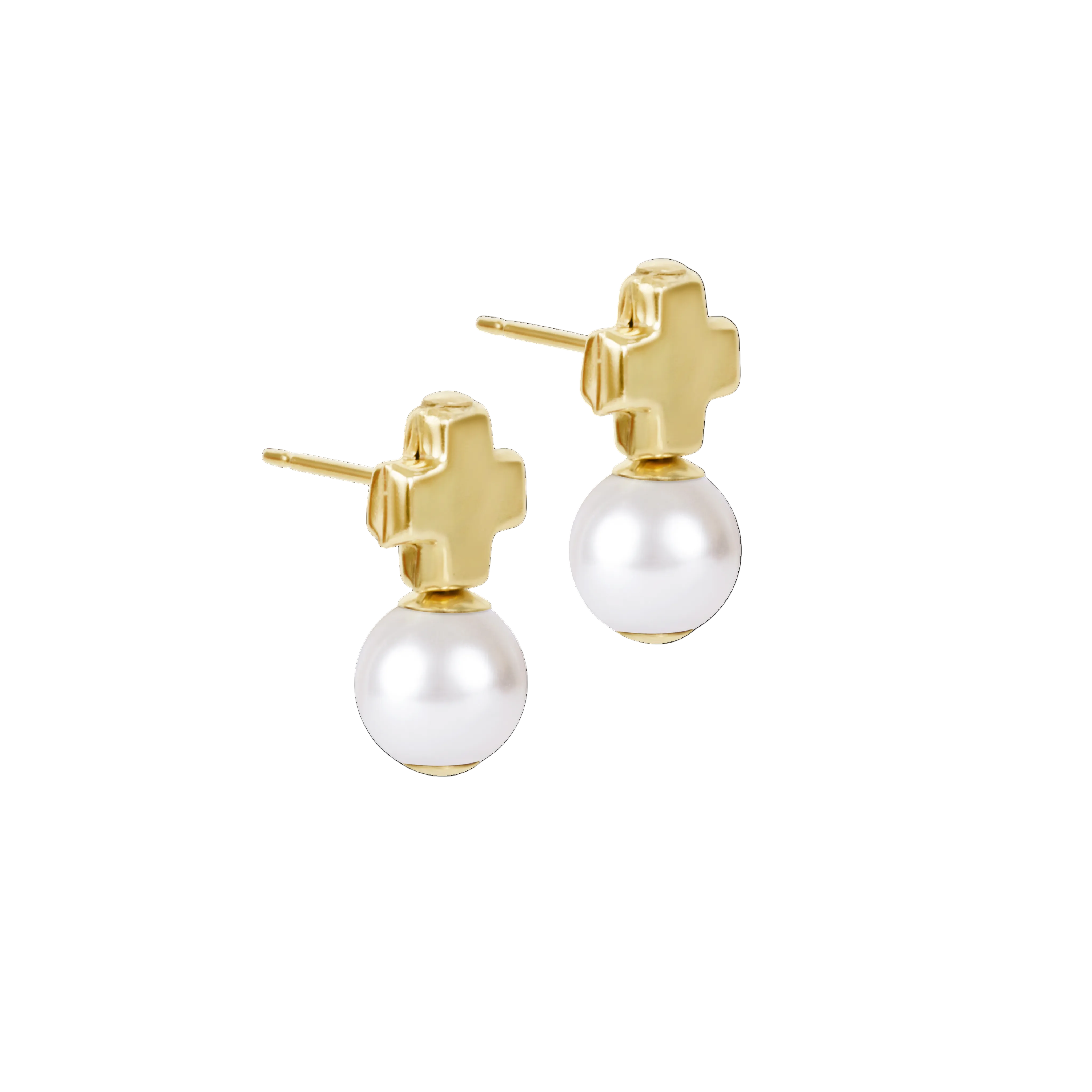 enewton - Signature Cross Gold Stud Classic Pearl available at Be Charmed S
