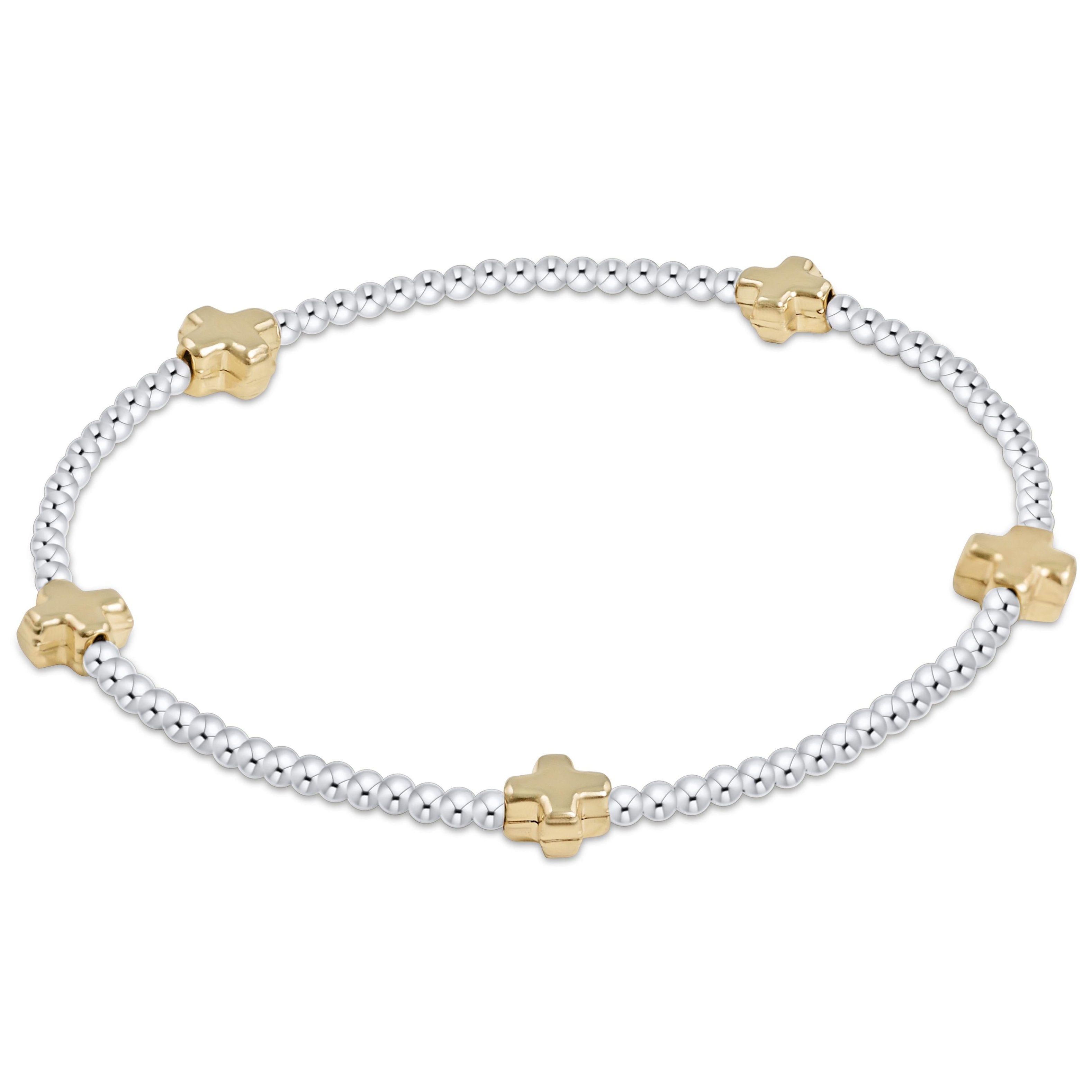 enewton - Signature Cross Mixed 2 mm Metal Bracelet - Gold available at Be Charmed