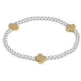 enewton - Signature Cross Mixed Metal 3 mm Bracelet - Gold available at Be Charmed