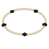 enewton Signature Cross Small 2mm Gold Bracelet in Navy available at Be Charmed