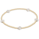 enewton - Off White Signature Cross Small 2 mm Gold Bracelet available at Be Charmed