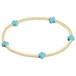 enewton - Turquoise Signature Cross Small 2 mm Gold Bracelet available at Be Charmed