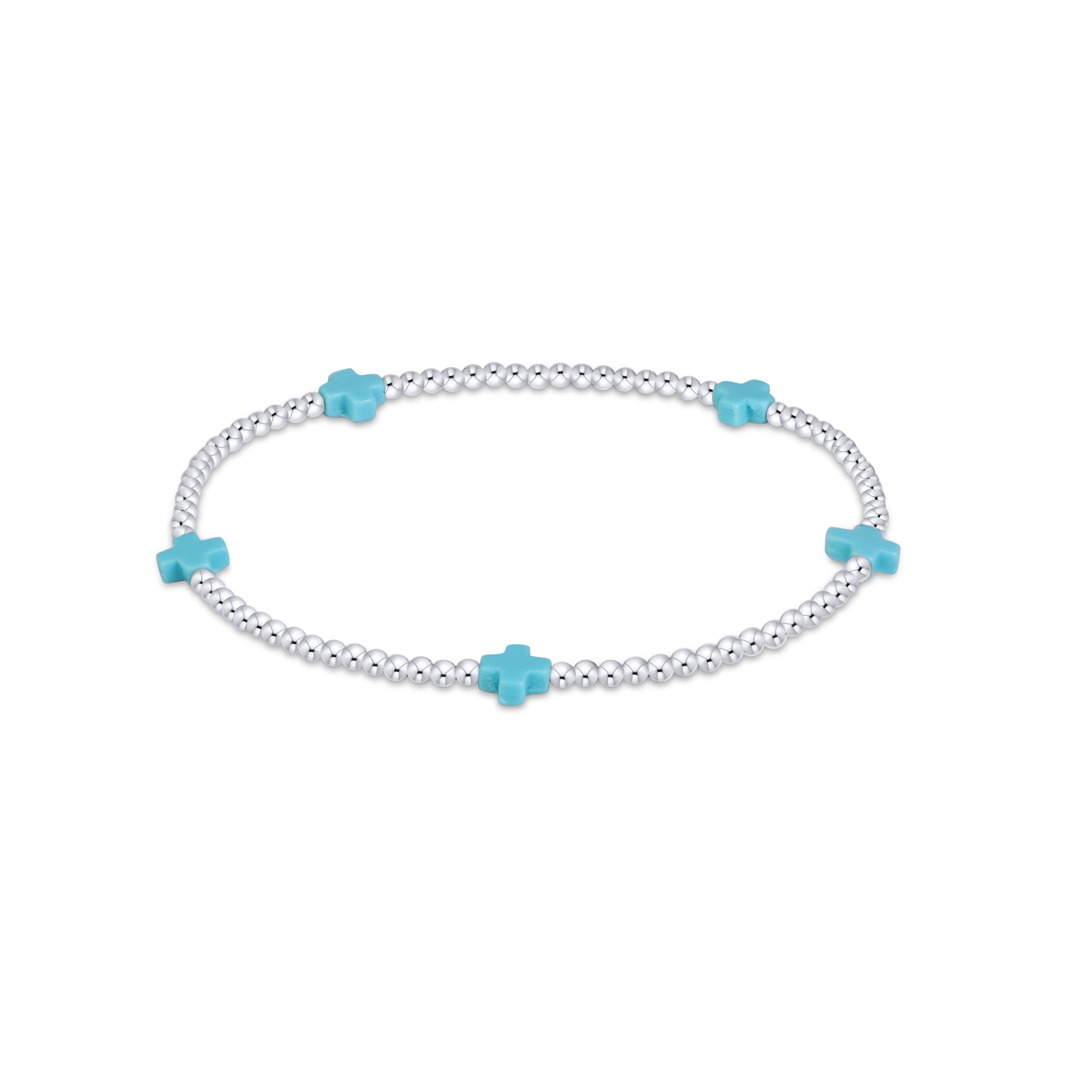 enewton - Signature Cross Small 2mm Sterling Bracelet in turquoise available at Be Charmed