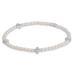 enewton - Signature Cross Small 3mm Pearl Bracelet - Sterling available at Be Charmed 