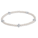enewton - Signature Cross Small 3mm Pearl Bracelet - Sterling available at Be Charmed 