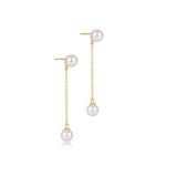 enewton Simplicity Chain Gold Drop Earrings featuring a polished gold chain and 6mm pearl drop available at Be Charmed