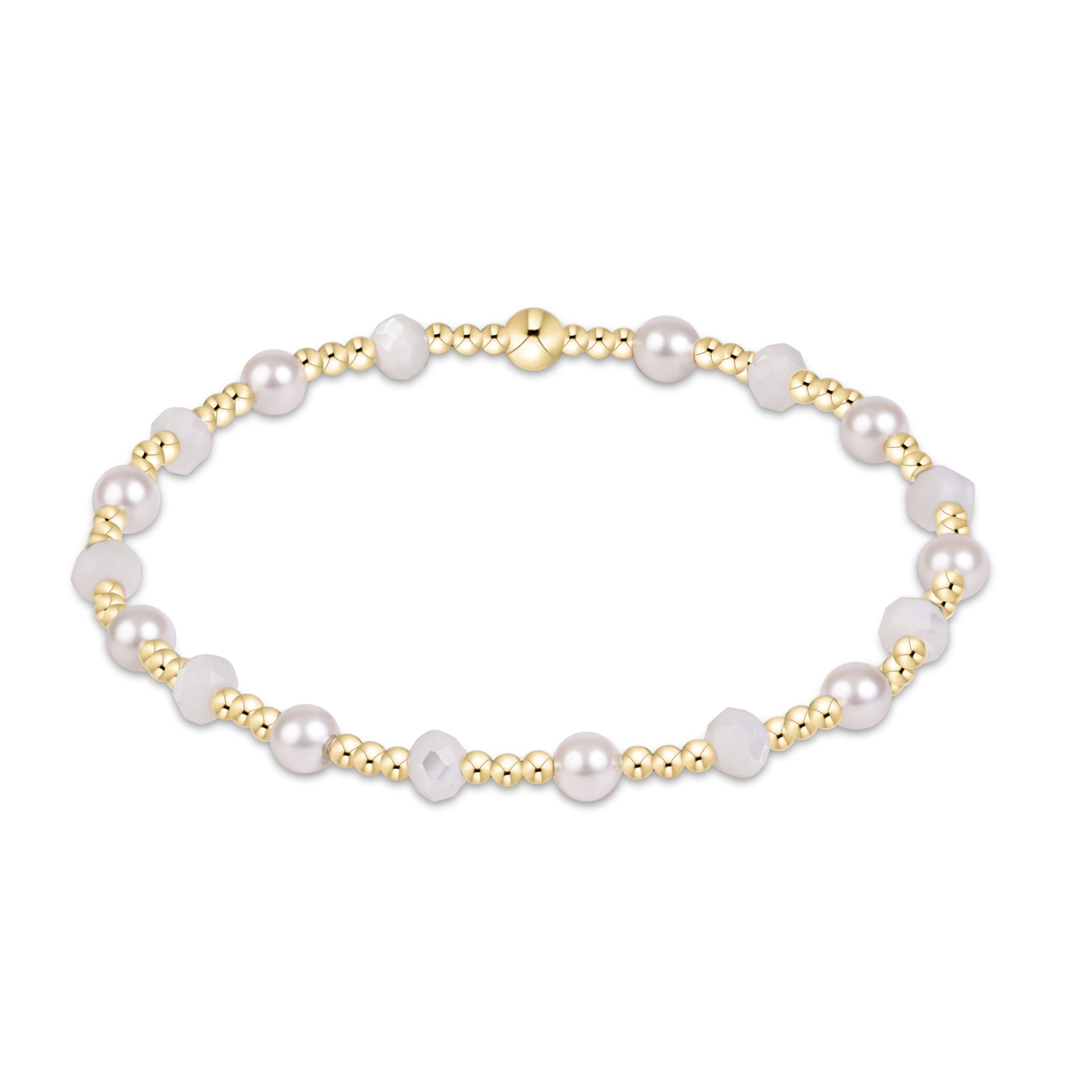 Mother of Pearl enewton Sincerity Gemstone & Pearl 4mm Bracelet featuring colorful gemstone and freshwater pearl beads available at Be Charmed
