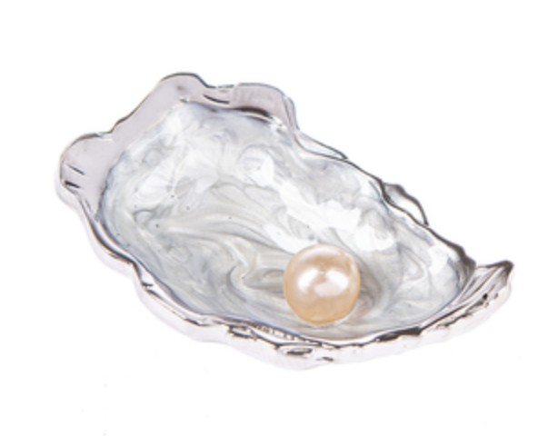 Ganz The World Is Your Oyster charm, polished metal oyster shell pocket token available at Be Charmed