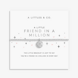 A Littles & Co Friend In A Million silver bracelet featuring a delicate beaded design and charm, available at Be Charmed