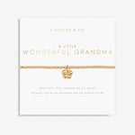 A Littles & Co Wonderful Grandma gold bracelet featuring a delicate gold charm on a beaded band, available at Be Charmed