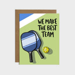 Brittany Paige love card featuring pickleball paddles and the text The Best Team, available at Be Charmed