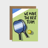 Brittany Paige love card featuring pickleball paddles and the text The Best Team, available at Be Charmed