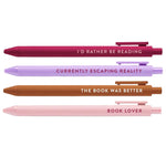 Brittany Paige pen set in book lovers; featuring a collection of colorful pens with witty text, available at Be Charmed