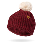 Burgandy Britt's Knits Kindred Pom Hat featuring a cozy knit winter beanie with a playful pom, available at Be Charmed