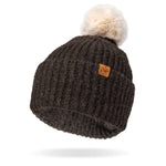 Charcoal Britt's Knits Kindred Pom Hat featuring a cozy knit winter beanie with a playful pom, available at Be Charmed