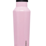 Rose Quartz Corkcicle 20 oz Sport Canteen stainless steel water bottle with straw cap, available at Be Charmed