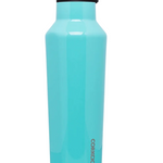 Turquoise Corkcicle 20 oz Sport Canteen stainless steel water bottle with straw cap, available at Be Charmed