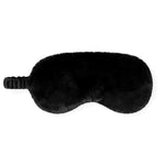 Black Hello Mello Cuddlers Heated Eye Mask featuring a soft heated eye mask for relaxation, available at Be Charmed