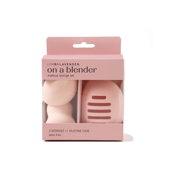 Package Lemon Lavender On a Blender Makeup Sponges & Case featuring blending sponges and storage case, available at Be Charmed