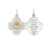 Lola Claddagh pendant in alpine white, available at Be Charmed