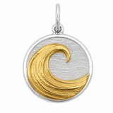 Lola wave pendant in mixed metal alpine white; available at Be Charmed