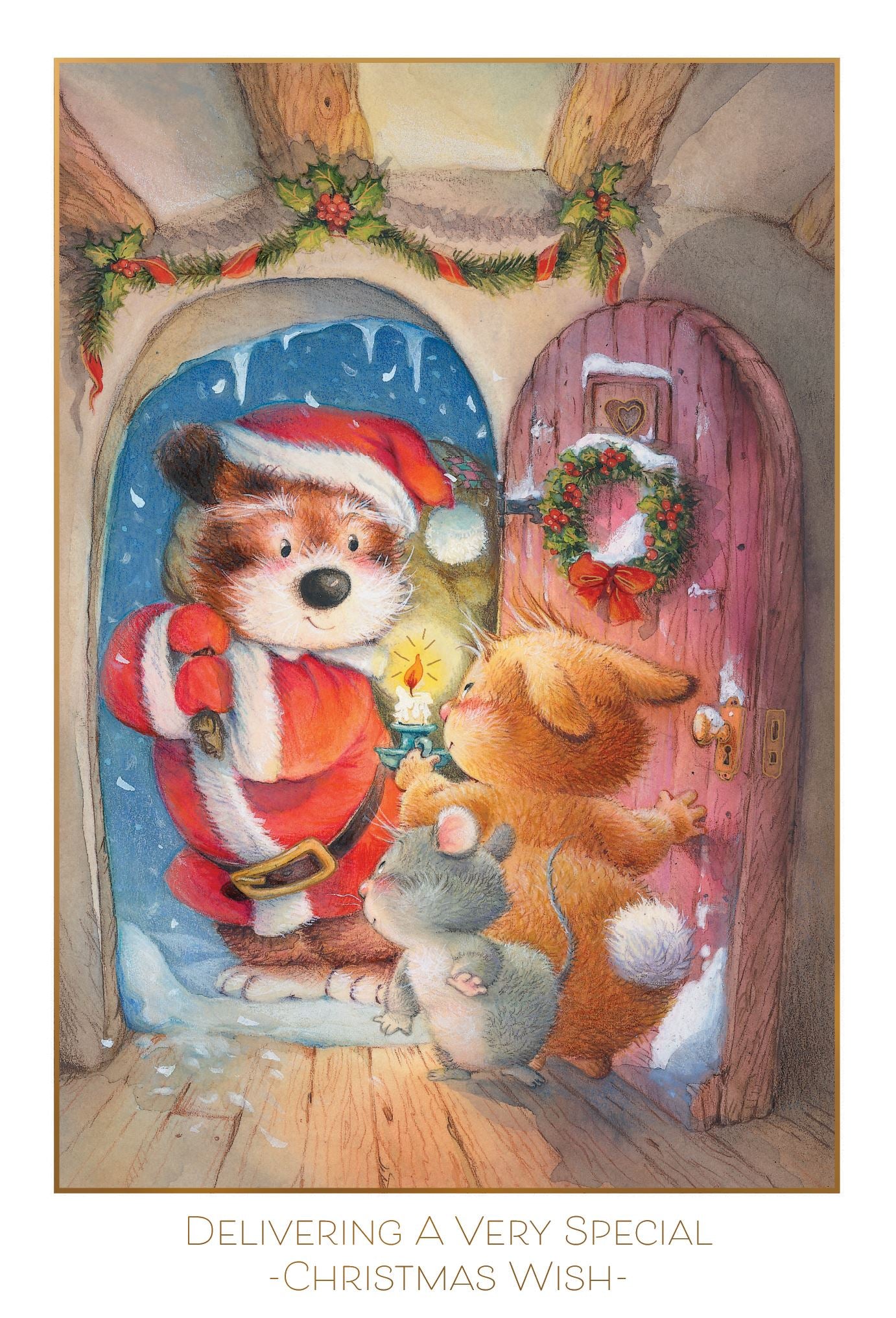 Pictura Delivering a Very Special Christmas Wish Christmas Card featuring a festive holiday greeting card design, available at Be Charmed